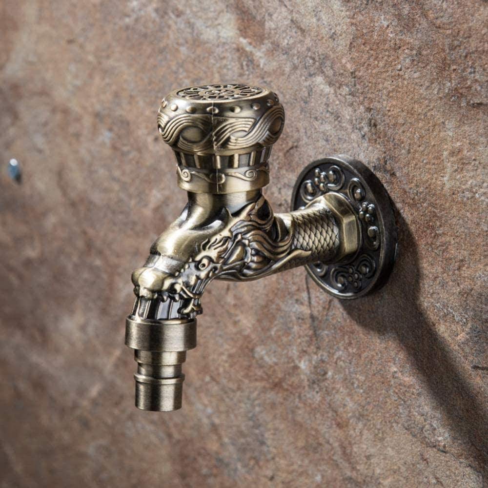 Accesorios para Grifos Bronce Antiguo Jardín E Uso Doméstico Pequeño Orificio Único Aleación de Zinc Y Agua Al Aire Libre