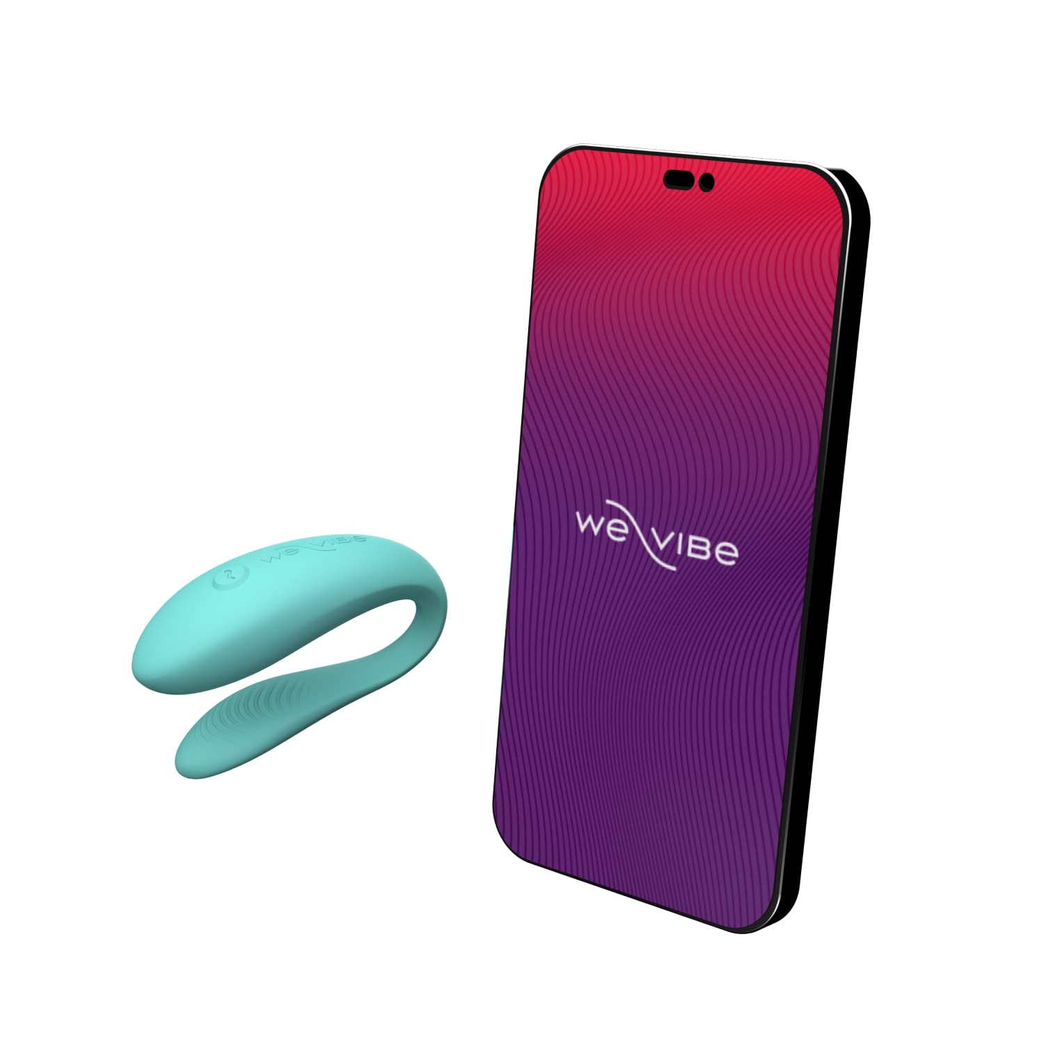 We-Vibe Sync Lite Paarvibrator, C-förmiger Wearable-Vibrator für Paare, Wiederaufladbar, Blau mit Lovehoney Enjoy Sanftes Gleitgel auf Wasserbasis, 250 ml Set