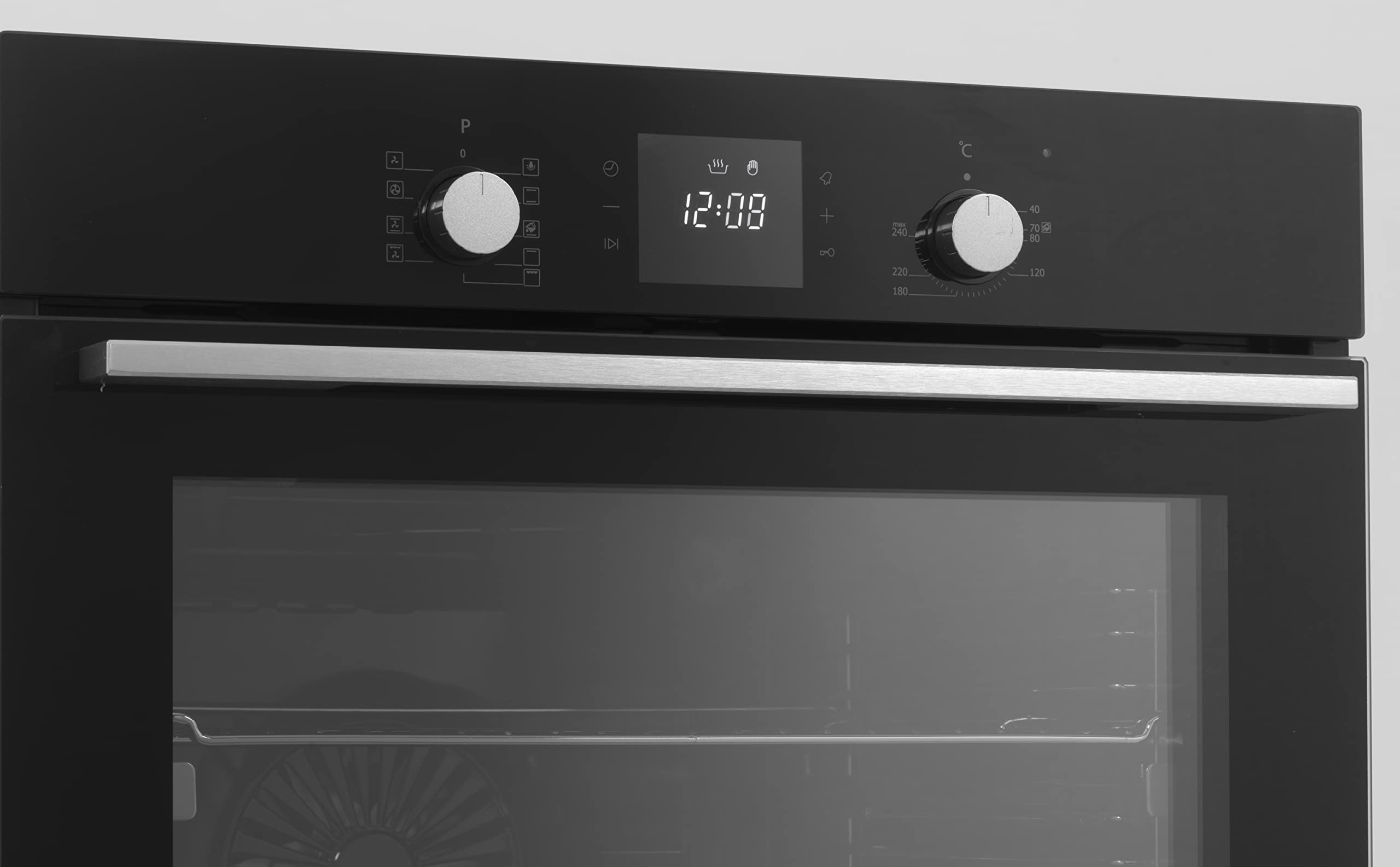 Respekta Einbaubackofen autark / 8 Beheizungsarten / 80 Liter Garraum/LED Timer mit Touch Control/Dampfreinigung/Dreifachverglaste Tür/Energieeffizienzklasse A / AB700-33