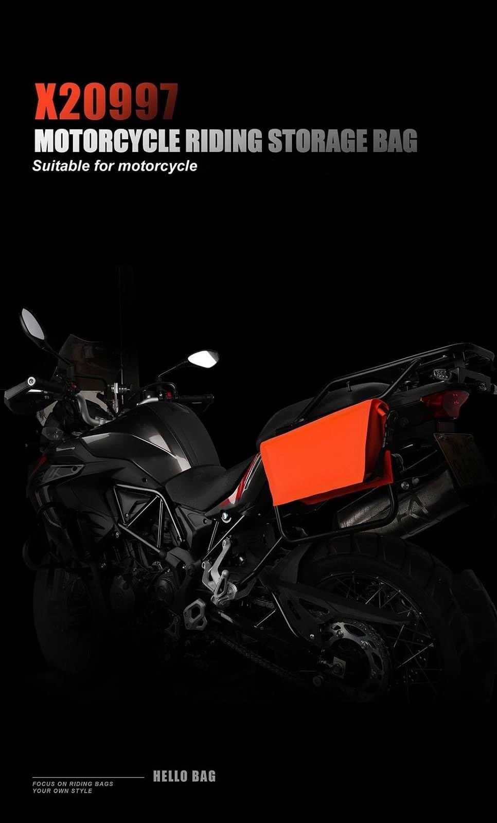 Reisebeutel Motorrad-Rucksack Mit Doppeltem Verwendungszweck, Aufbewahrungstaschen, Abnehmbare Hecktasche, Handtasche, 4 L, Motorrad-Seitenwerkzeugtasche, Zubehör(Nero)