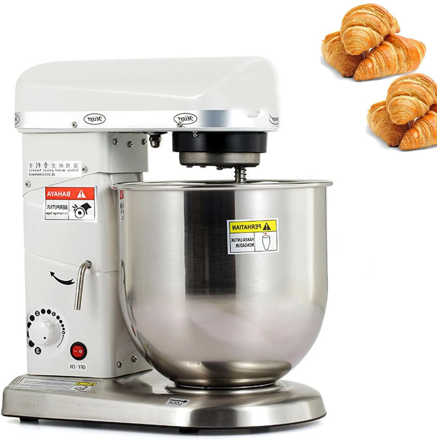 LjlXanthiper Multifunction Blender,Electric Stand Mixer,Stand Mixer,3 Speeds Adjustable,With Egg Beater,Beater and Dough Hook,Commercial Kitchen Cake Mixer,For Cookie,Cake,Bread Baking White-7L