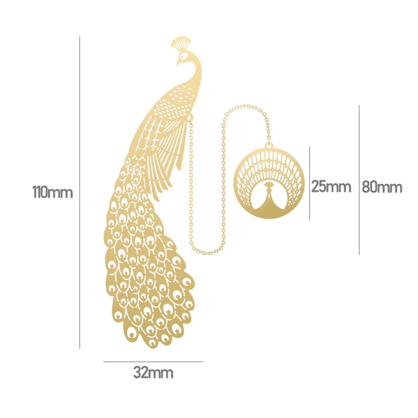 Lesezeichen Metall Peacock Anhänger Lesezeichen Geschenk Kreative chinesische Stil Graduation Geschenk for Jungen und Mädchen Buch Markierungen (Color : A)