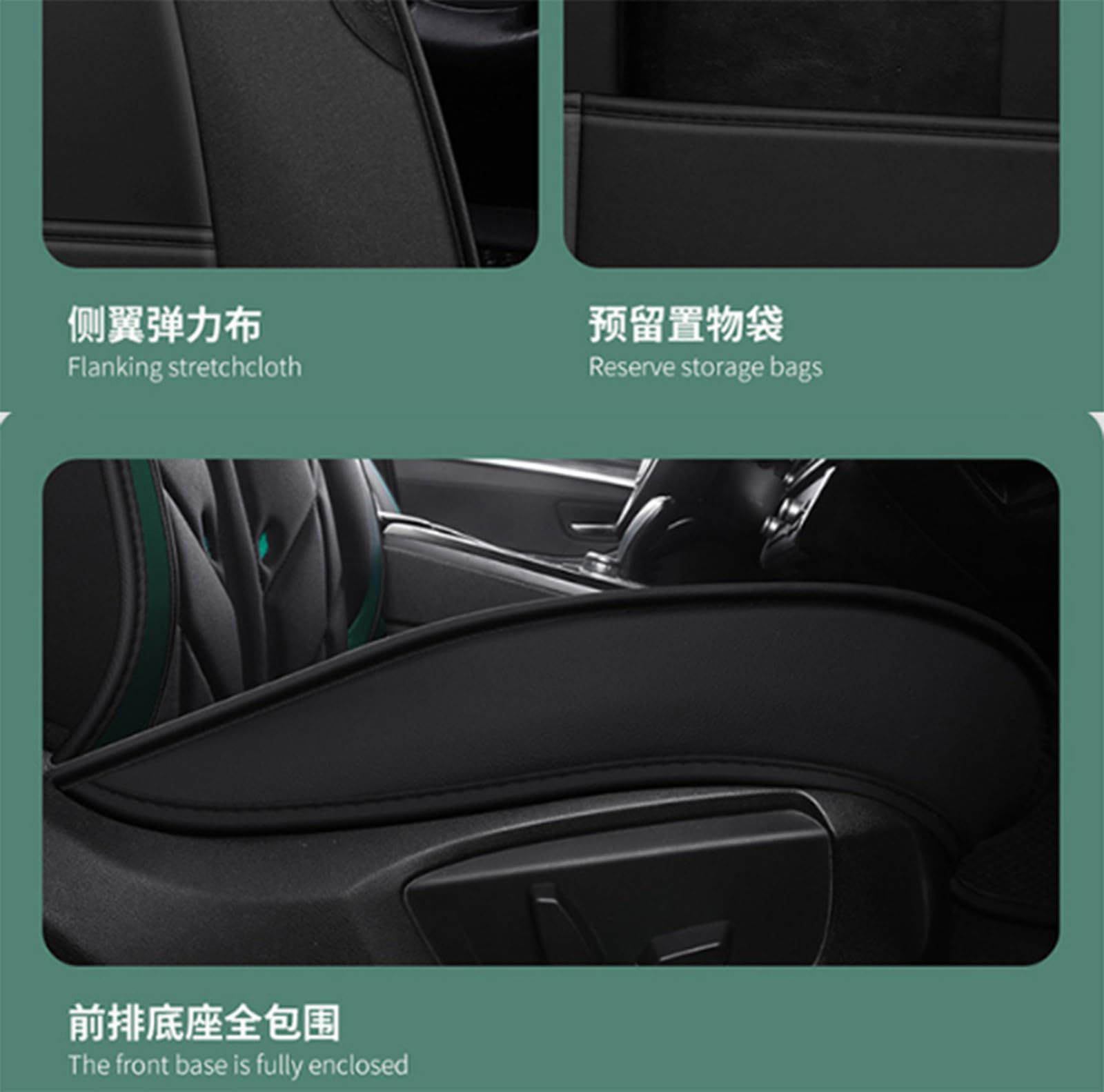 Coprisedili per auto universali in pelle Copertura completa, vestibilità | per auto, SUV e camion, protezione per sedile automobilistico in pelle PU premium con design antiscivolo,