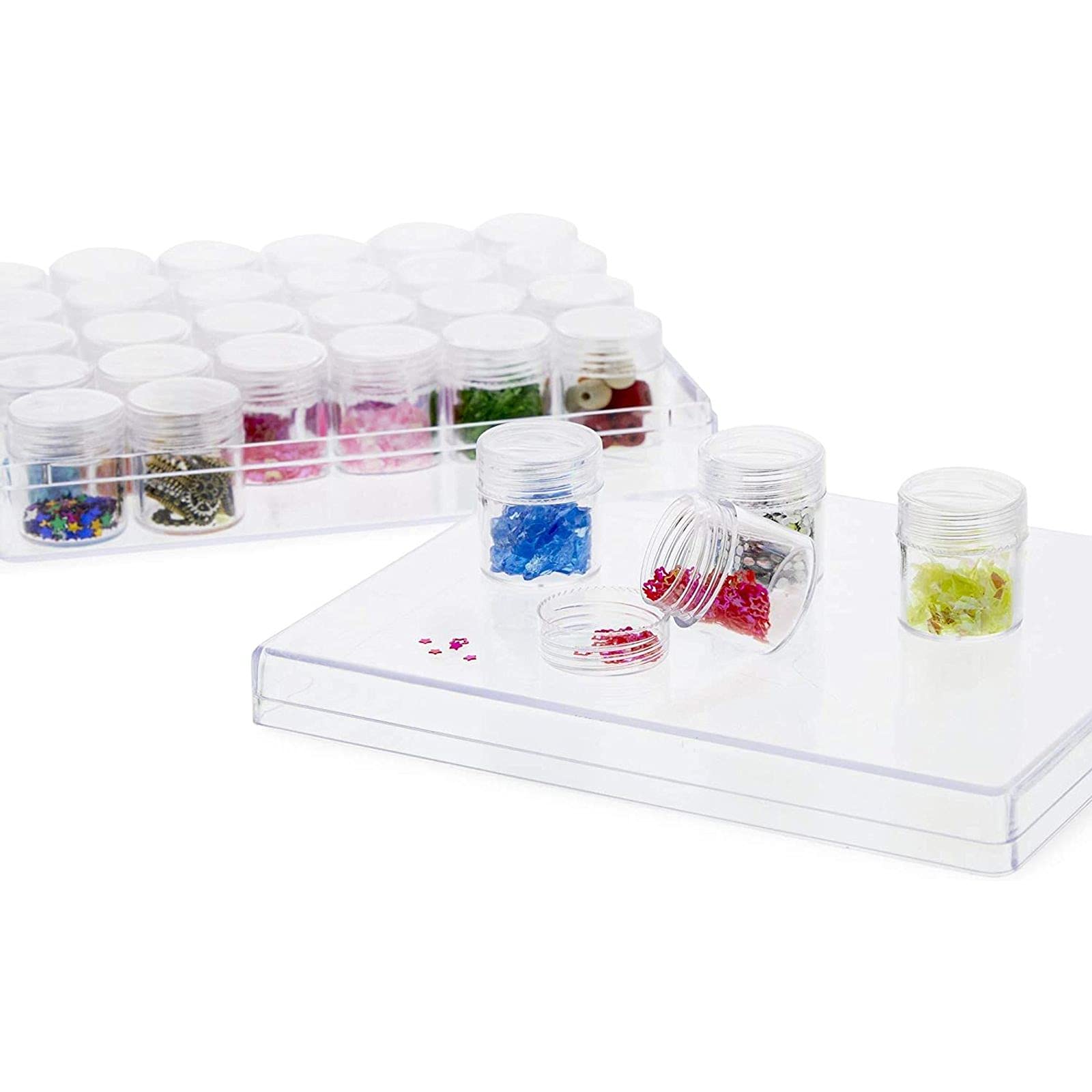 Bright CreationsClear Plastic Bead Storage Containers with 31 Jars for Diamond Painting