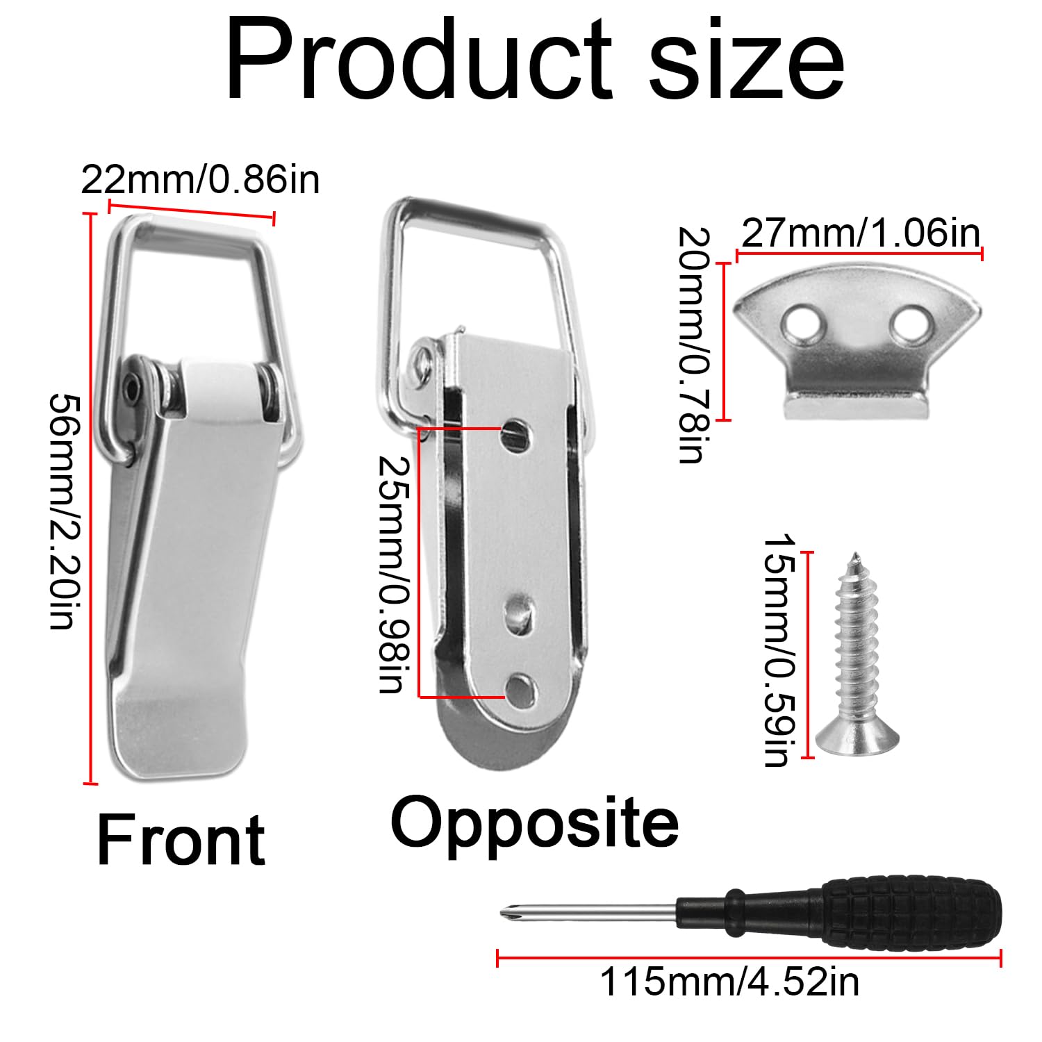 6 Clip Per Cassette Degli Attrezzi - In Acciaio Inox, 56 Mm - Per Cassetti, Armadi, Scatole - Foto 10