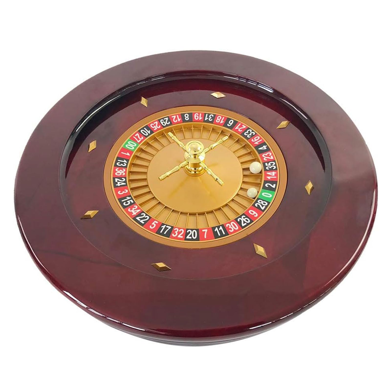Juego de Ruleta de Lujo de 20 Pulgadas - Rueda de Grado Casino Con 2 Bolas - Juego de Mesa de Ocio Para Noches de Casino en Casa