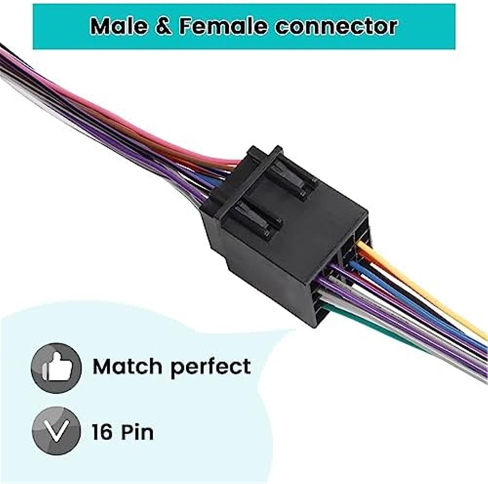 16-stykowy adapter wiązki stereo ISO męski wzmacniacz; żeński, do Freightlinera z lat 2004-2021, 2004-2016, do VOLVO, Kenwortha z lat 2008-2020 w240PC Zestaw złączy termokurczliwych do przewod