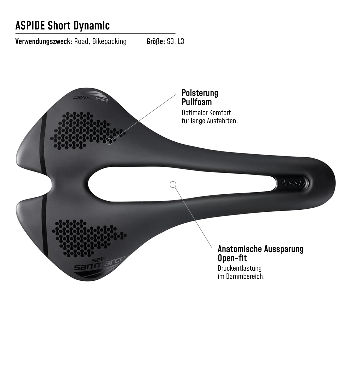 Selle San Marco Selle San Marco Selle Herren Aspide Sattel, Black, S Selle Herren Aspide Sattel, Black, S