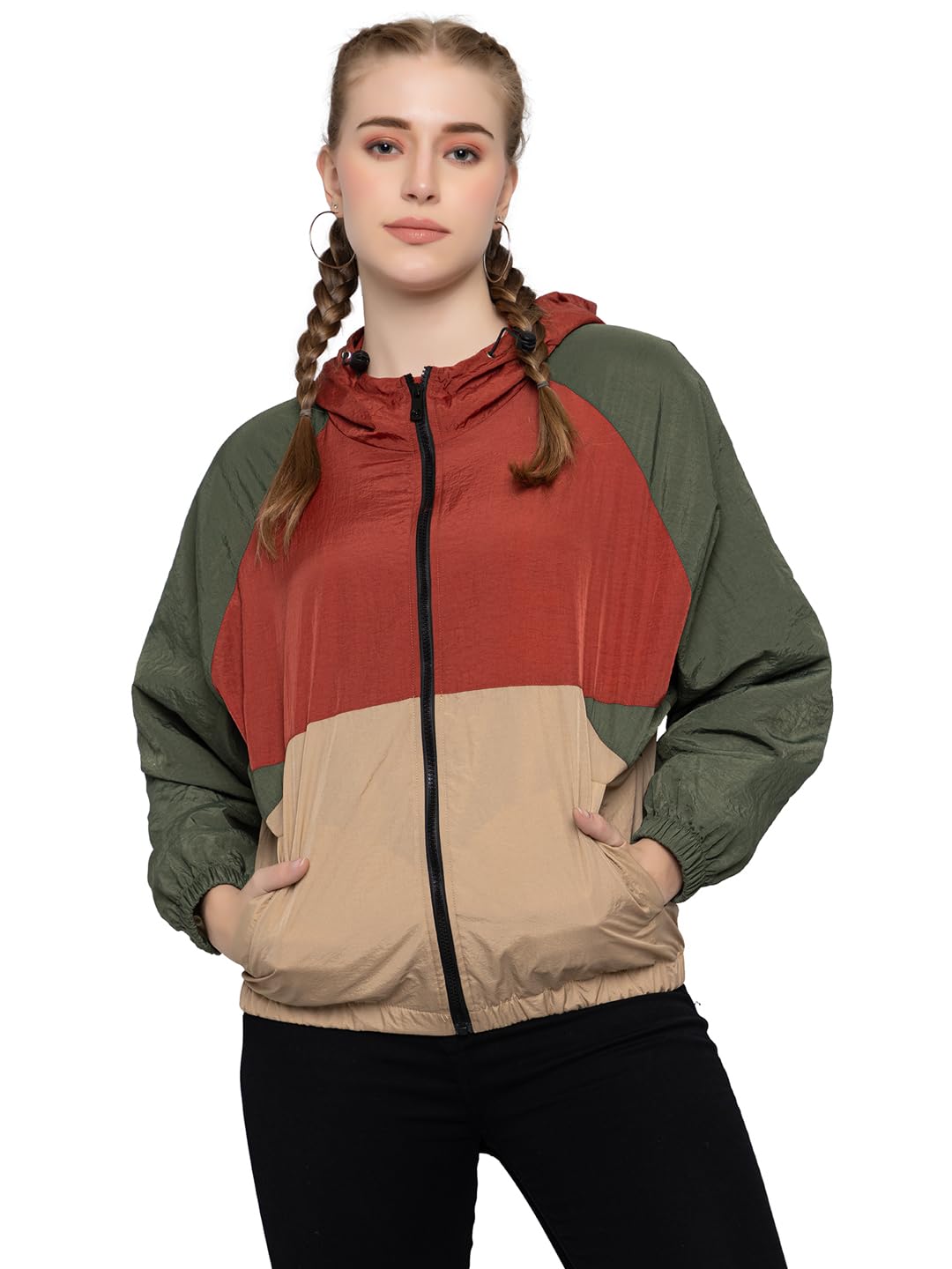 CHKOKKO Sunscreen Jacket for Women Hooded Zipper Sports Jacket | UV Protection | Sun Protective | Lightweight Water Resistant | Riding Biker | Outdoor Travel Gym Running