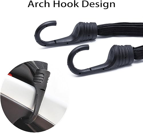 Miniatura 5 de Paquete de 2 correas elásticas para casco de motocicleta de 23.6 pulgadas con 2 ganchos, correa elástica de malla retráctil para casco y equipaje