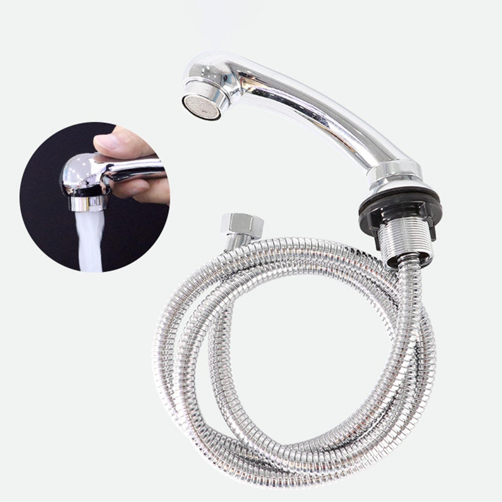 perfk Rociador de Grifo de salón de Belleza con Tubo de Manguera, reemplazo de Fregadero de tazón de champú Profesional de Mano para peluquería, Argén