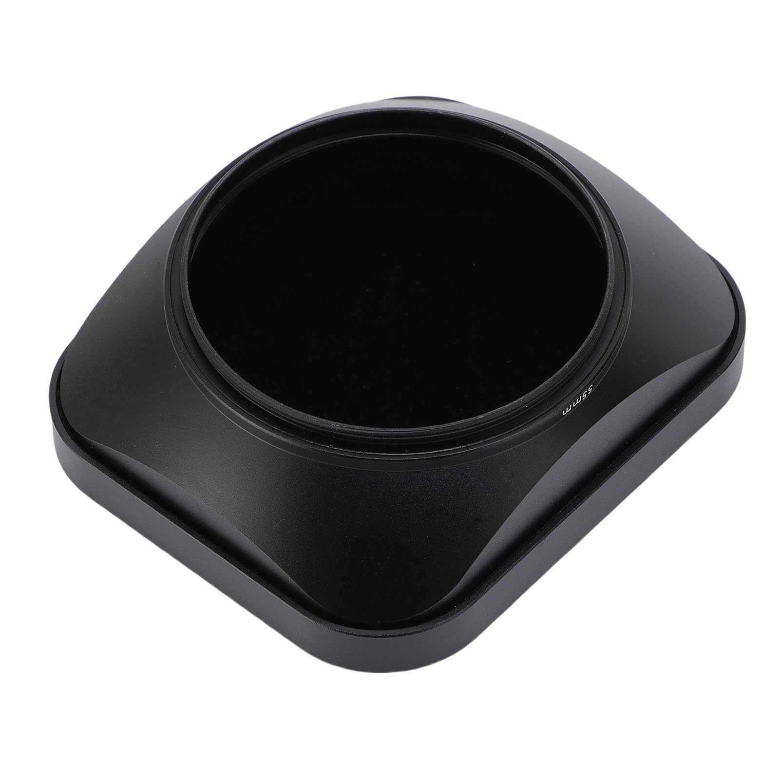 Paraluce quadrato per obiettivo da 55 mm, in lega di alluminio, universale, in metallo, accessorio per fotocamera (nero)