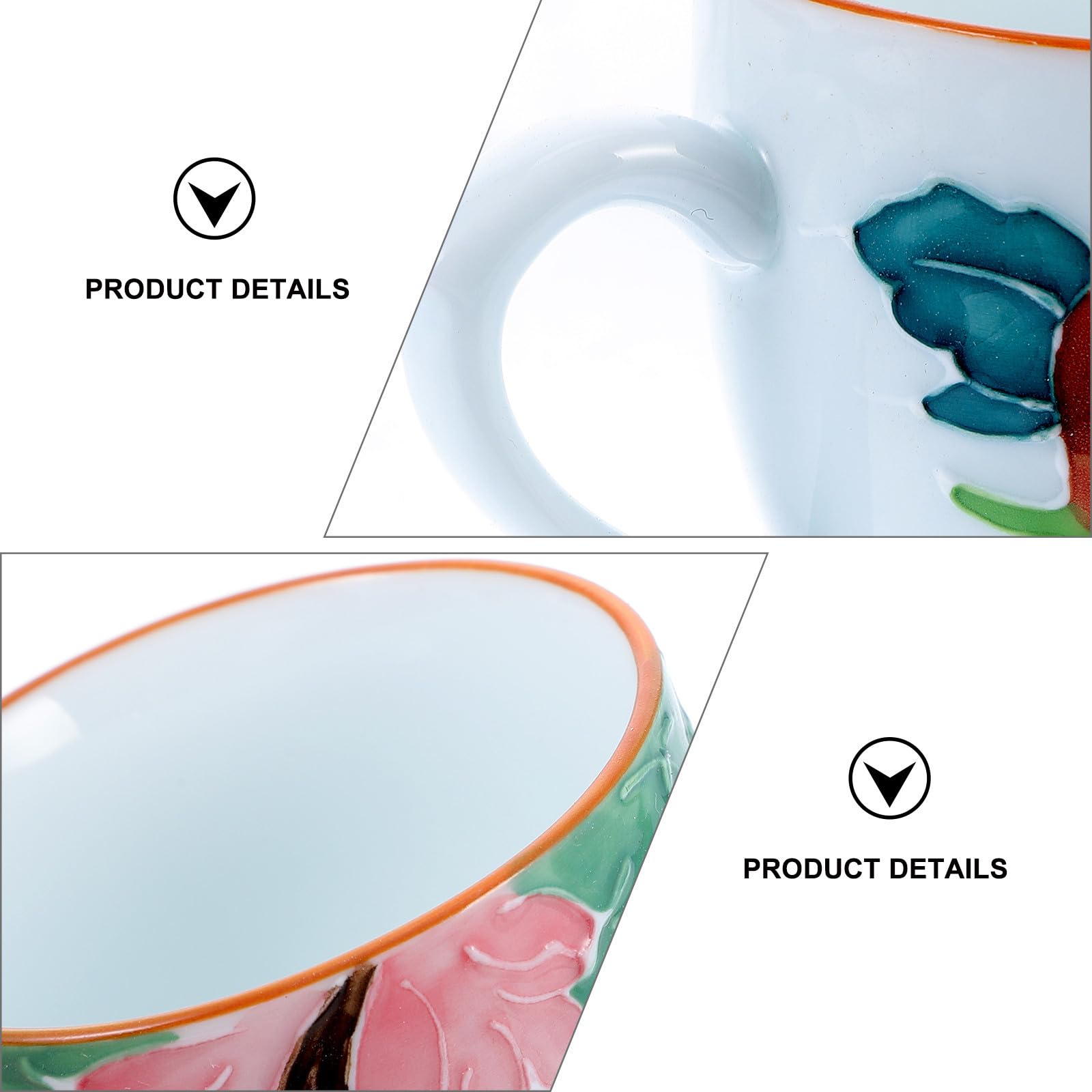 BESTOYARD Set 6 Tazze da Tè Materiale Ceramico in Ceramica Dipinte a Mano, Pratiche e Uniche di Stile Retrò e Fashion per Riunioni di Tè
