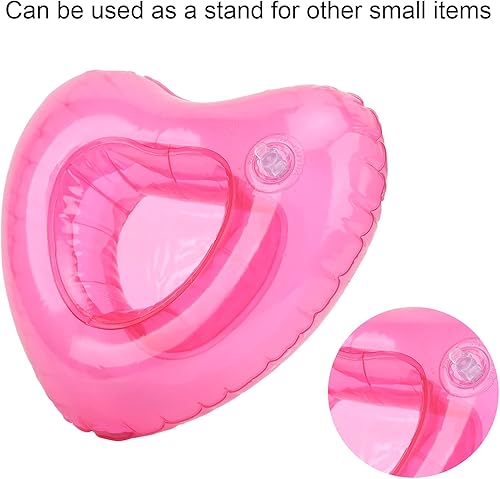 Miniatura 3 de Soporte inflable para bebidas en forma de corazón, para piscina, flotador, para verano, piscina, flotador, soporte para bebidas