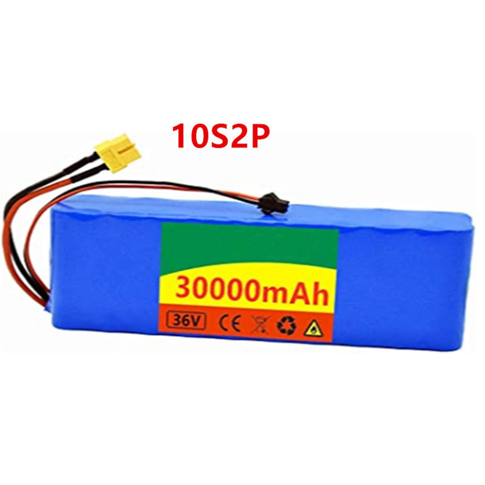 Paquete de batería de litio recargable de 36 V 30 Ah, paquete de batería de scooter eléctrico 10S2P, para bicicleta de motor, scooter, batería impermeable con cargador 30Ah+car