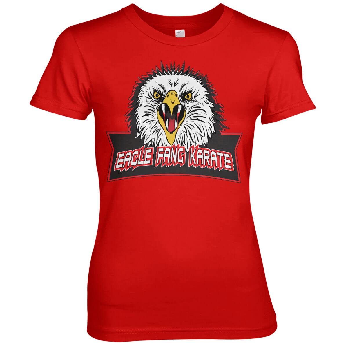 Cobra Kai Women's Red Officially Licensed Eagle Fang Karate T-Shirt (Red), Medium