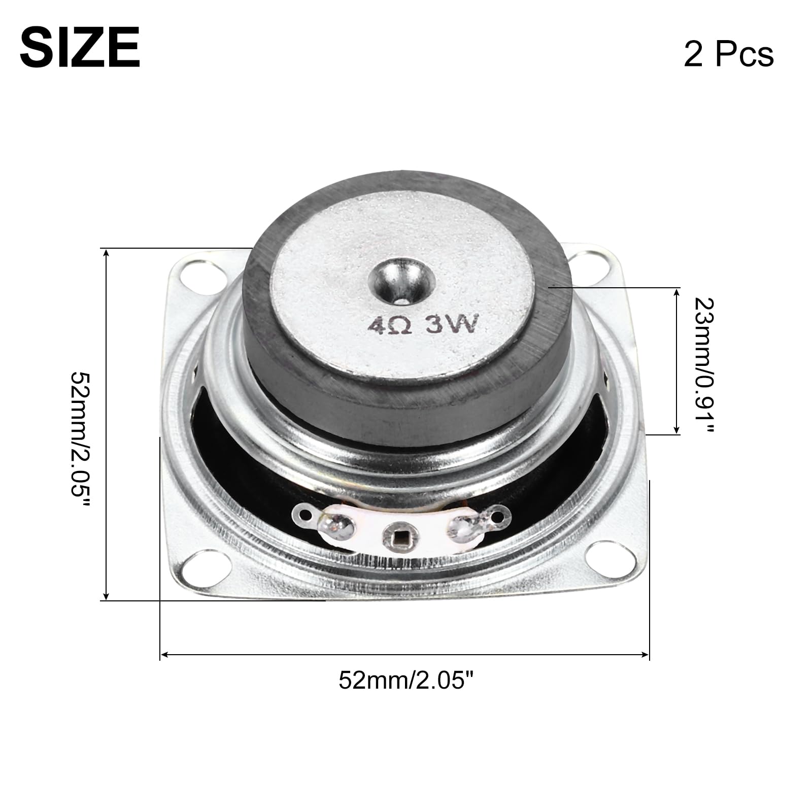 QUARKZMAN 2 szt. 3 W 4 Ohm Kwadratowy Mini Głośnik Metaliczny Wewnątrz Mikromagnes Głośnik Do Małych Głośników DVD EVD Radio Multimedialne