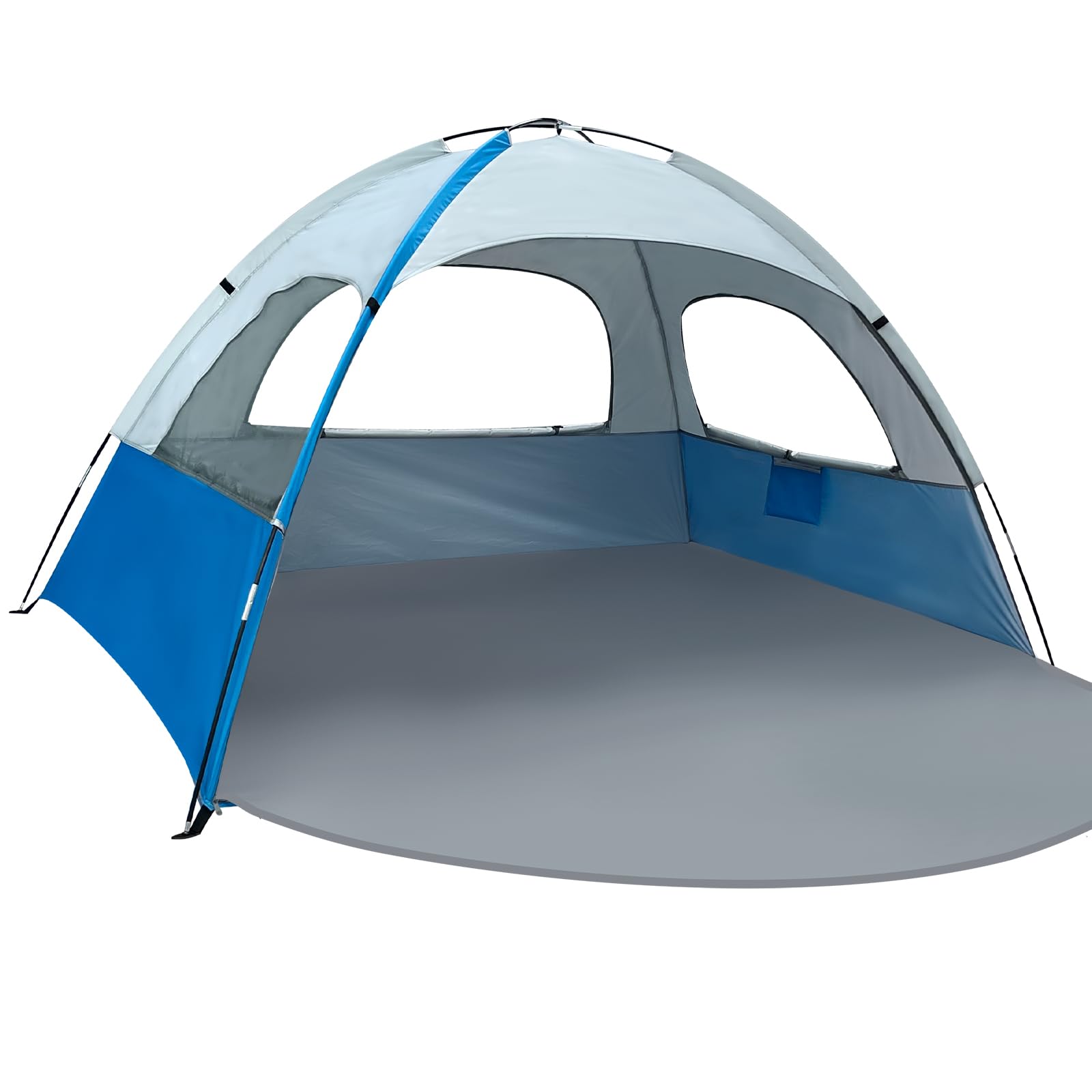 Tente de plage anti-UV 6 places avec 3 fenêtres en maille respirante