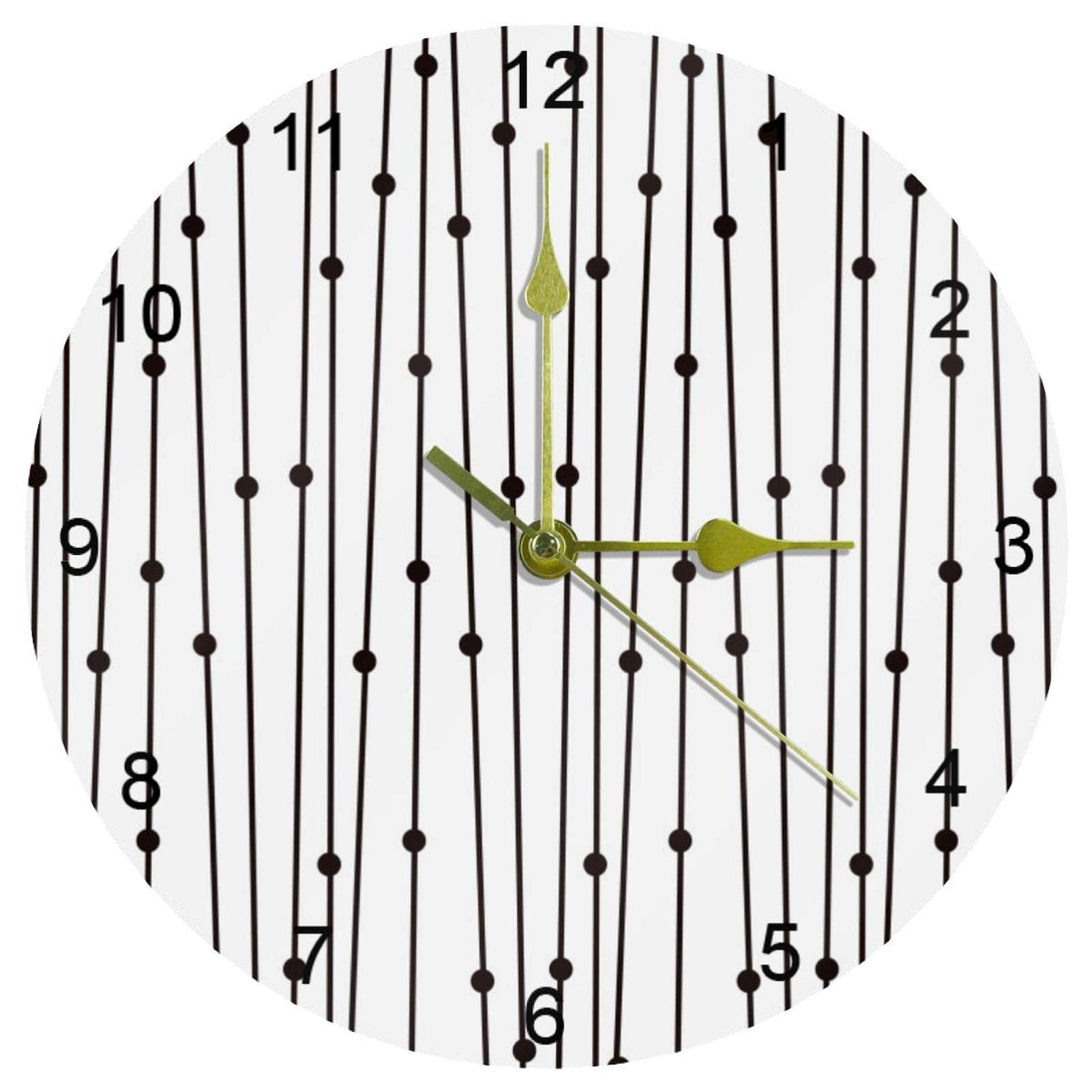 Horloge murale silencieuse à quartz et grands chiffres arabes 25,4 cm