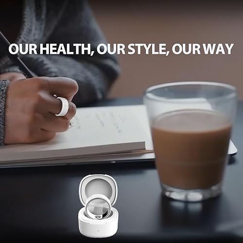 Miniatura 2 de Smart Ring Sleep Fitness Tracker,Records Sleep, Heart Rate, Temperature, Blood Oxygen and Pedometer,Health Ring with Charging Case