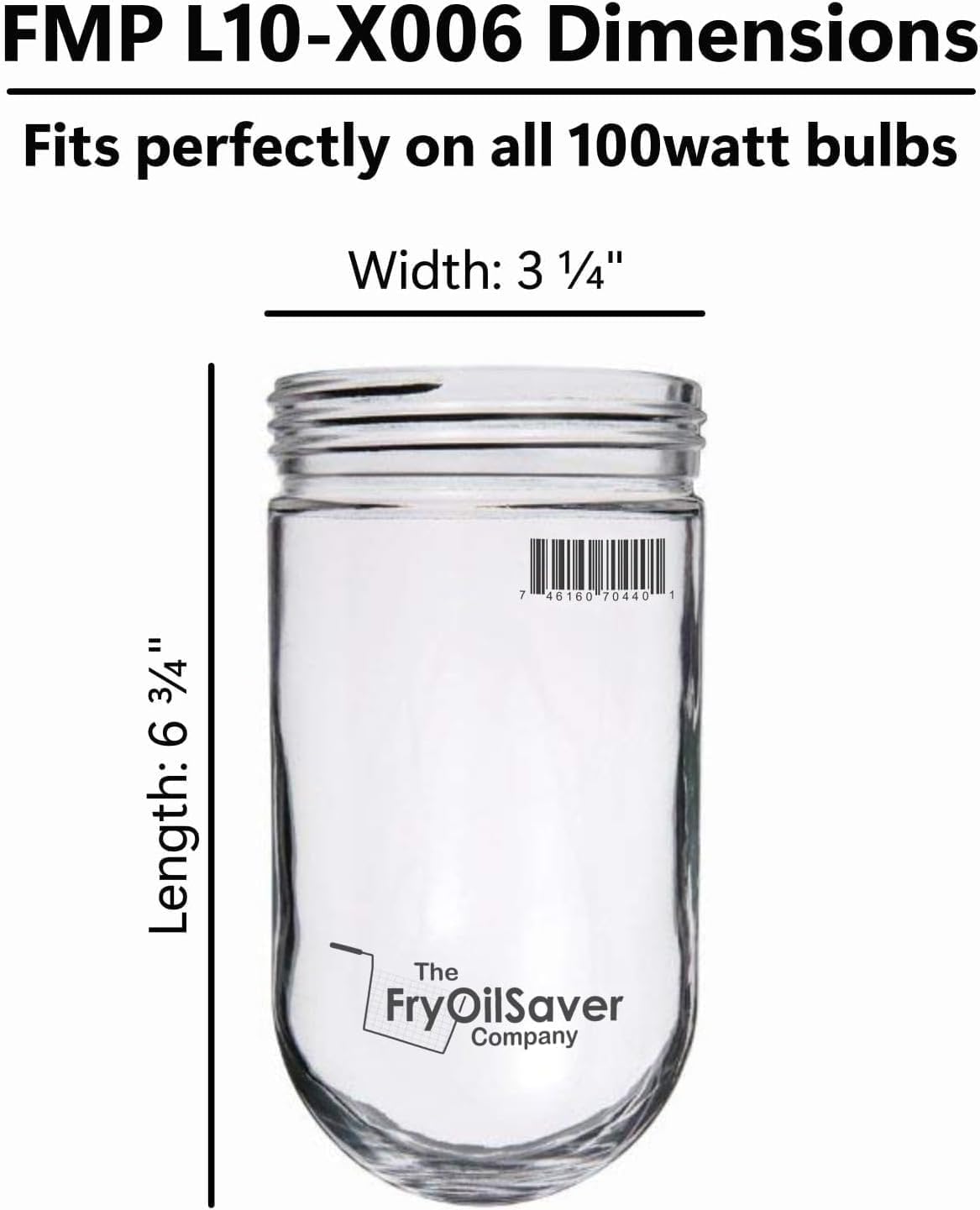 4 Pack Glass Globe Replacement for Light Fixture – Covers Bulbs in Kitchen Hoods, Walk-in Refrigerators, Ceiling & Outdoor Lights – Replacement Globes for Light Fixture - L10-X006 by FryOilSaver Co.
