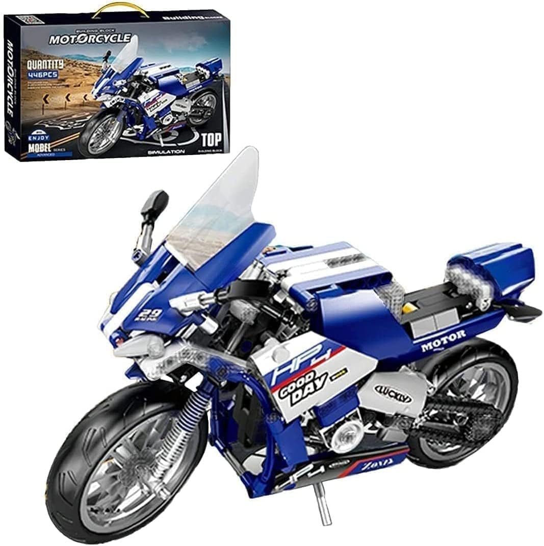 Technic Motorbike Building Set for Kawasaki, 436Pcs Technic Motorcycle Model Construction Toys, Technic Mountain Bike Racing Motorcycle Model Compatible with Lgo
