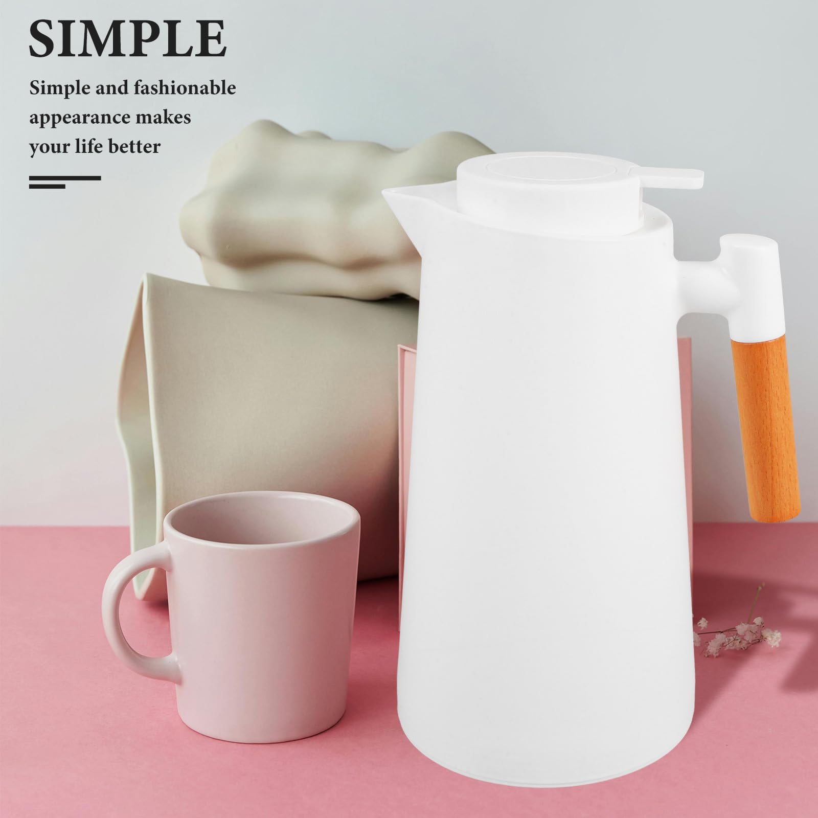 Petite Bouilloire Isotherme Verre Bouilloire Chauffante Anti-brûlure Détachable Isotherme pour Thé et Eau à Domicile