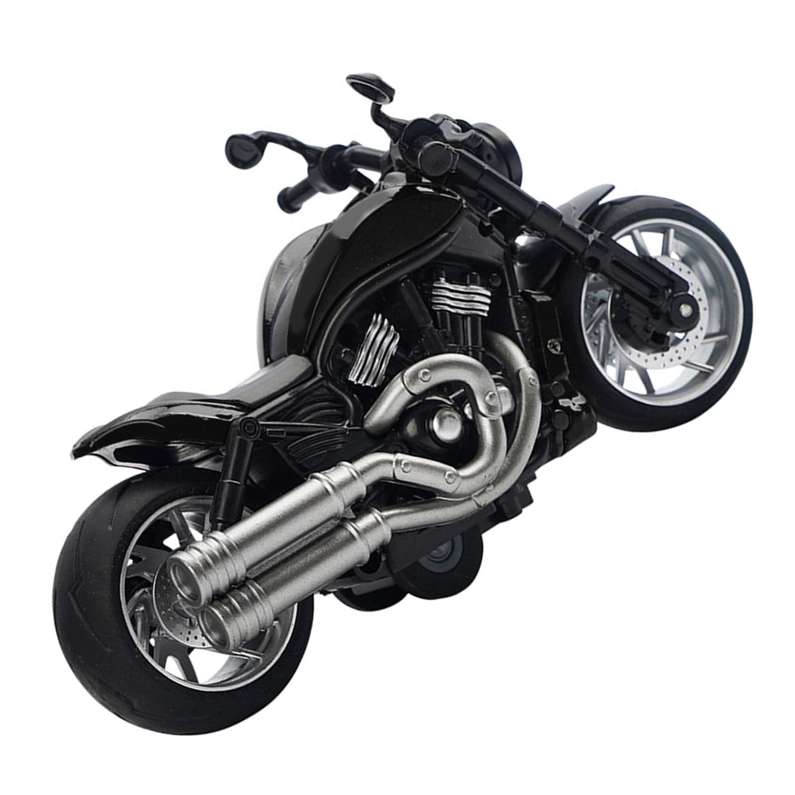 Alomejor Zurückziehbares Motorradspielzeug Im Maßstab 1:12, Simulationsdesign-Legierungsmotorradmodell mit Musiklichteffekten, Als Geschenk für und Mädchen (Black)