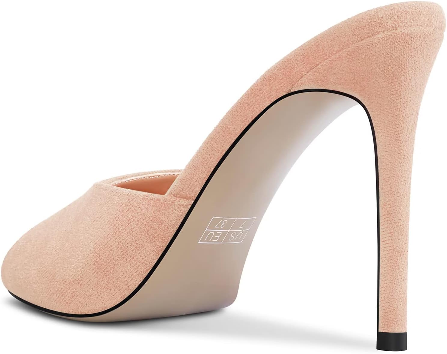 TNYNFBEB Women Stiletto High Heel Peep Open Toe Sandals Slingback Slip-on Wedding Office Cute Basic Classic 3.9 Inches Heels - Image 3