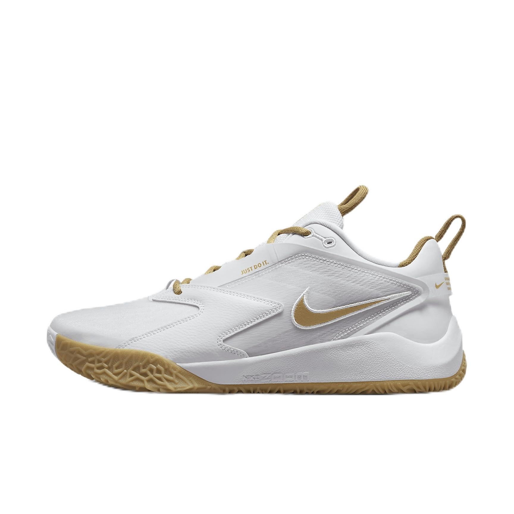 Nike HyperAce 3 Volleyball Shoes (FQ7074-105, White/Photon Dust/Metallic Gold) Size 4.5