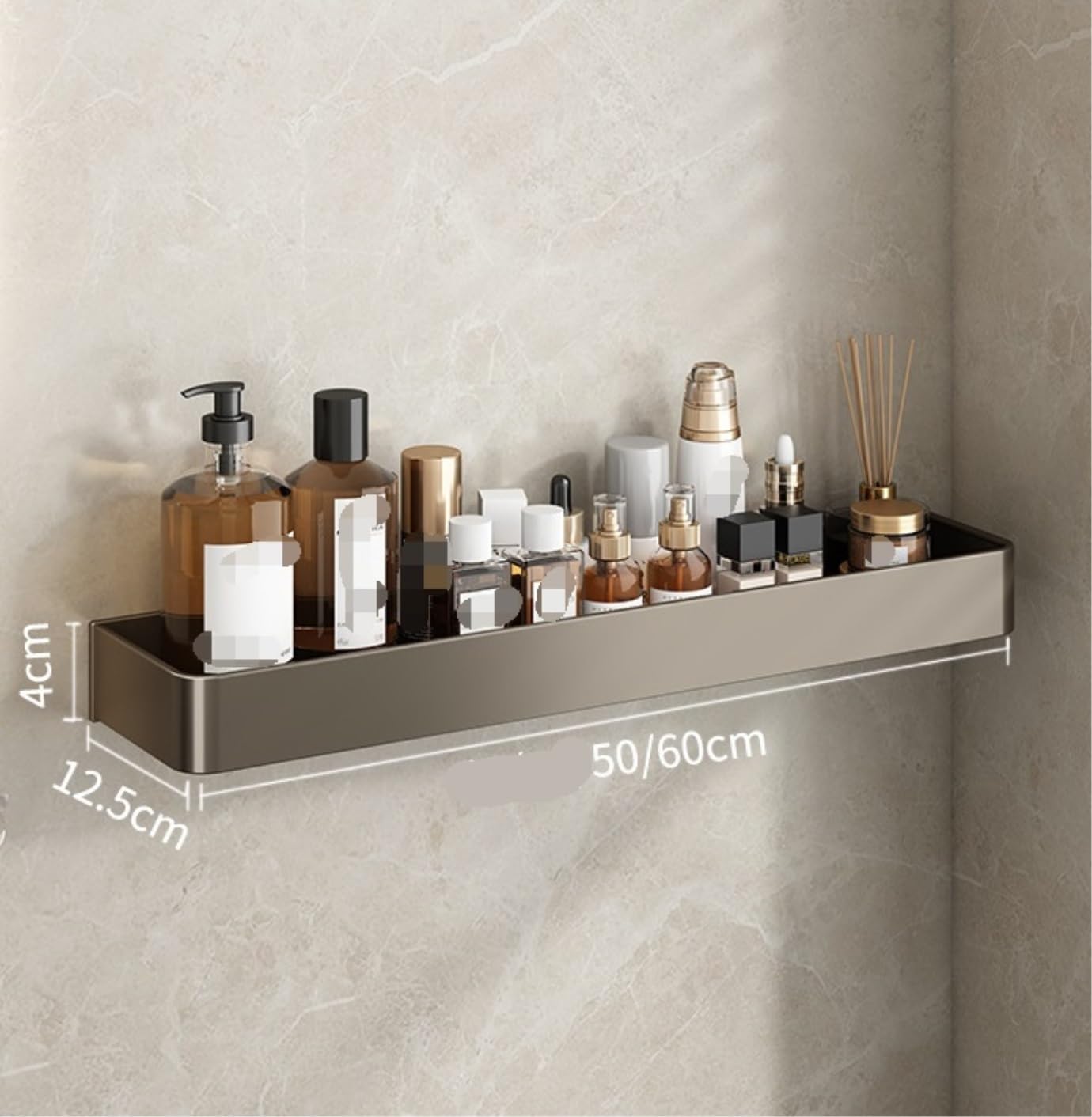 Mensole Bagno Portaoggetti per Doccia A Parete, Organizer per Bagno, Scaffale per Riporre La Cucina Domestica Accessori(50cm)