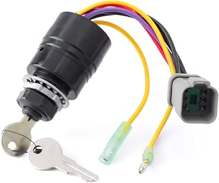 129572 Ignition Switch with 2 Keys Compatible with Tracker Boats, 3 Position 6 Wire Connector