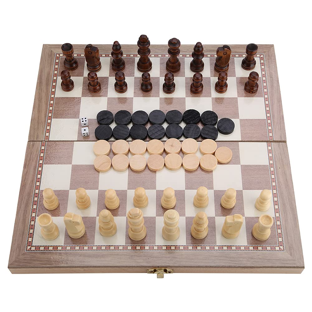 Chess Sets, Chess Toy, Folding Exercise Brain Checkers 3-in-1 Portable Kids The Elderly for Adults Travel