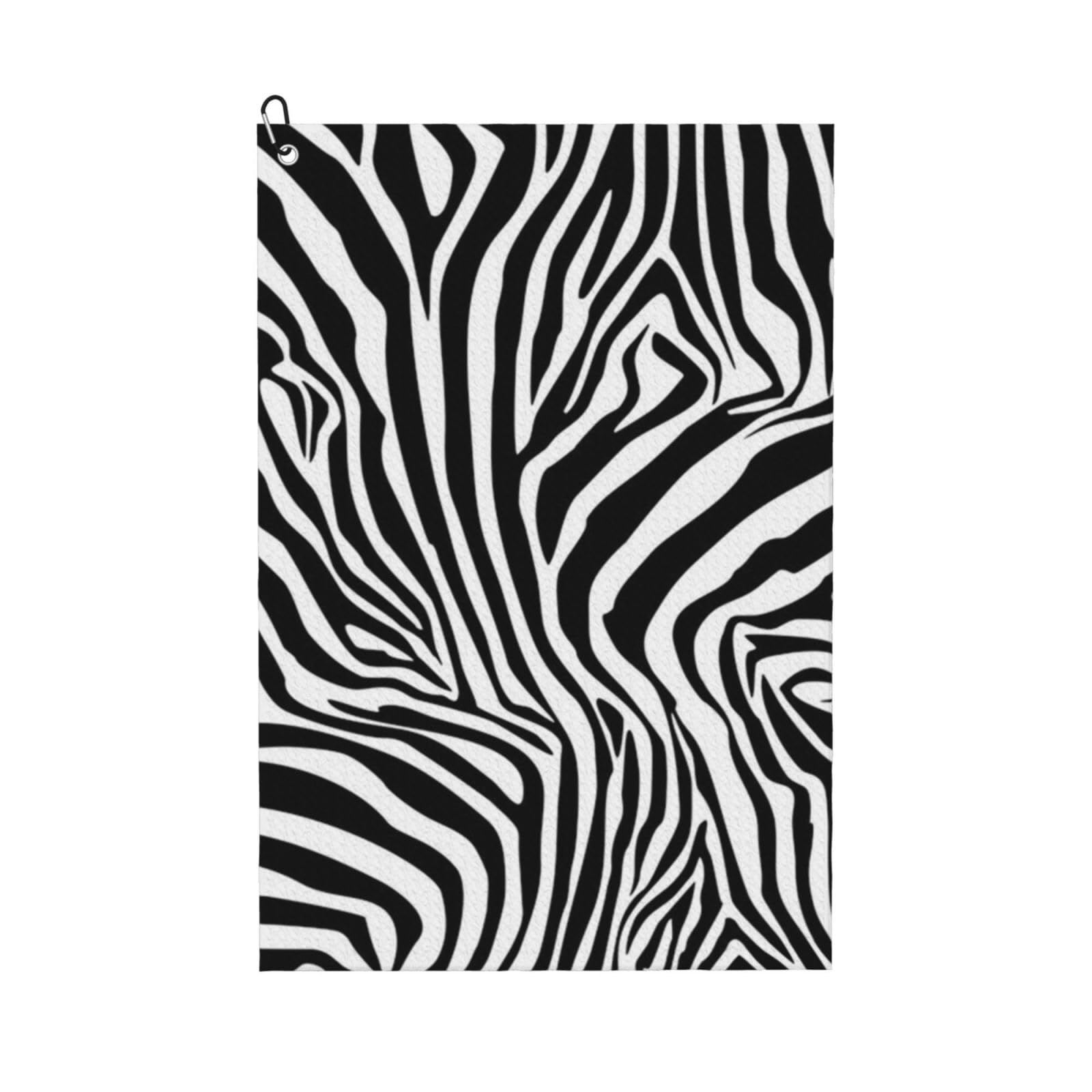 Hnnkloy Zebra Pattern, 16x24 in Portable Waffle Golf Towels with Carabiner Clip for Golf Bag