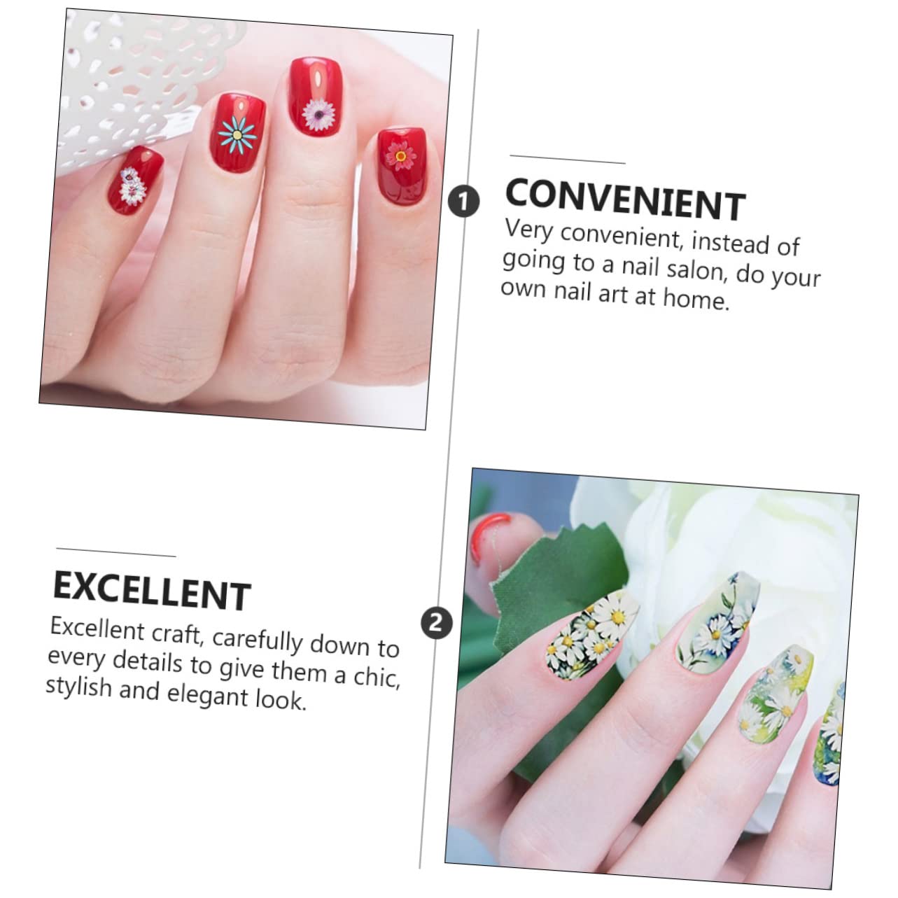 3 Set Adesivi Unghie Fiori Autoadesivi Decorazioni Nail Art Per Manicure Diy Facile Applicazione Per Principianti E Professionisti Per Quotidiana 5 Fogli*3