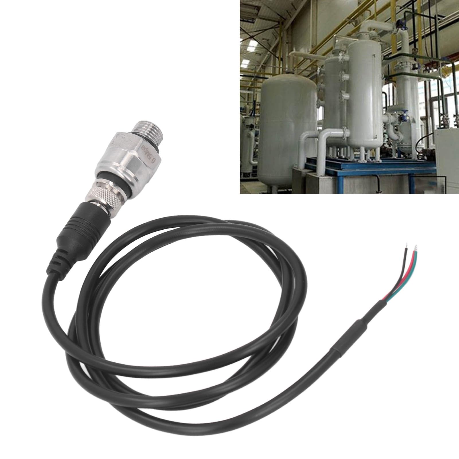 Natudeco Pressure Sensor 0.5 to 4.5V Output G1/4 Thread Aluminum Alloy 2% FS Accuracy Pressure Transmitter for Water Oil Gas (0.5Mpa)