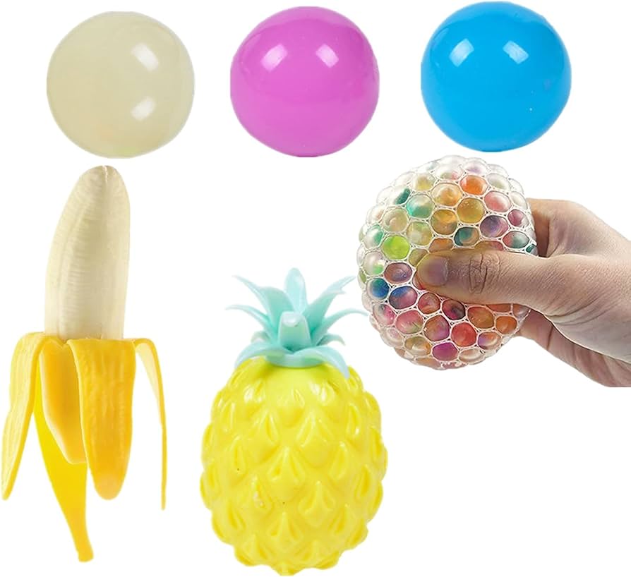 Amazon | スクイーズ ボール ストレス解消おもちゃ 6個セット 蛍光