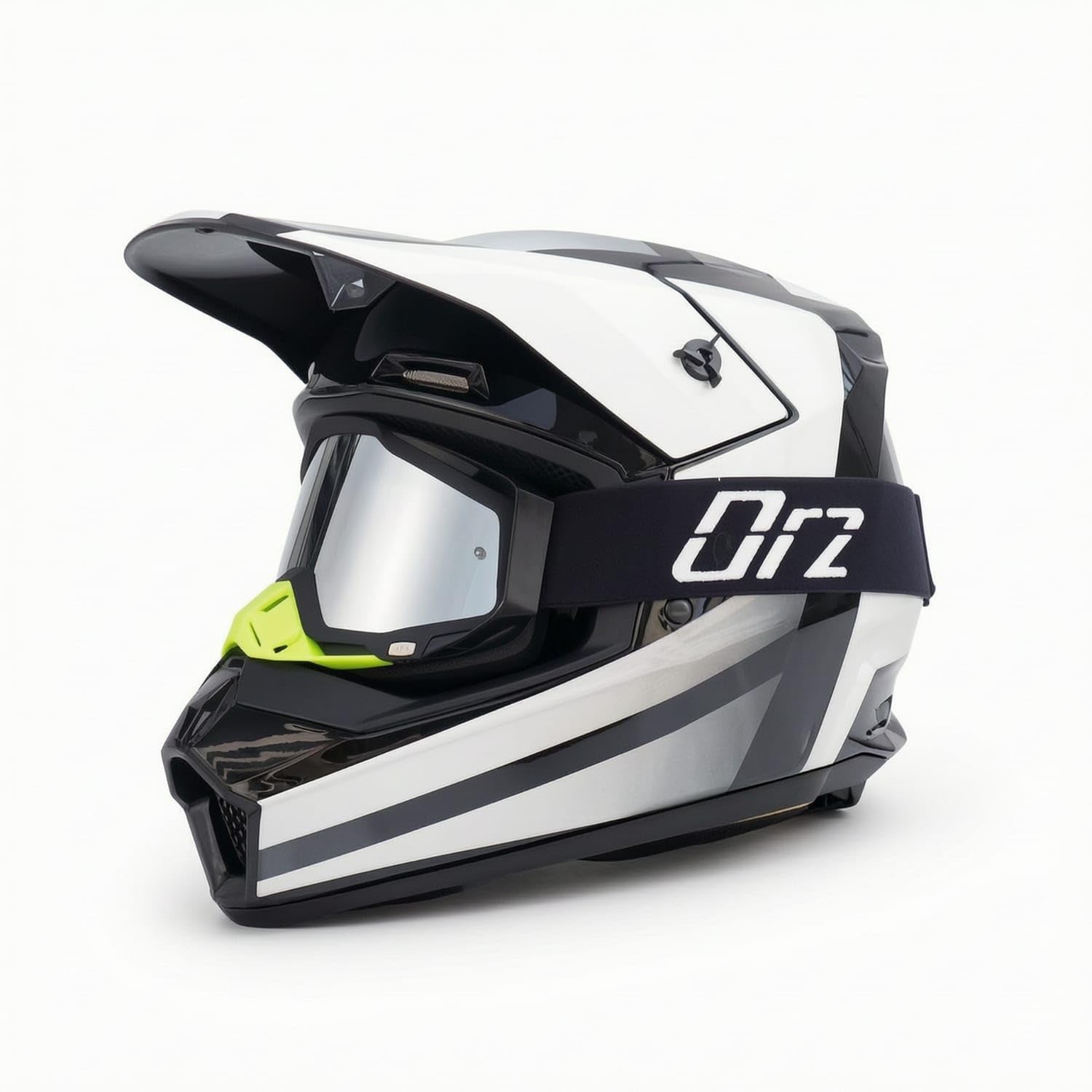 Off-Road Motocross Helmet Streamlined Downhill Helmet Safeguarding Long-Lasting for Riders, Bikers, Karting, L, Gray Stealth W Silv-image-1