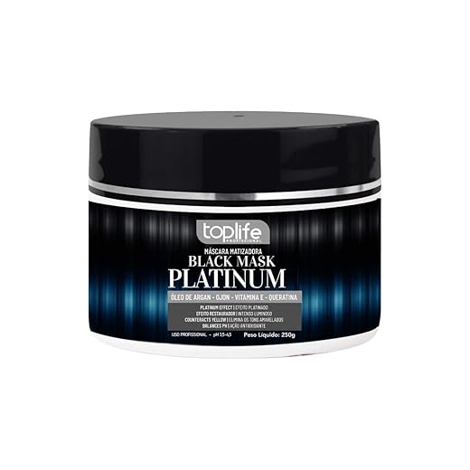 Máscara Matizadora Black Platinum para Loiros Toplife Profissional 250g