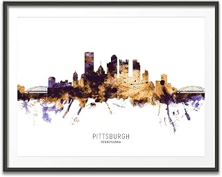 Pittsburgh Pennsylvania Skyline art print poster, unframed -11778