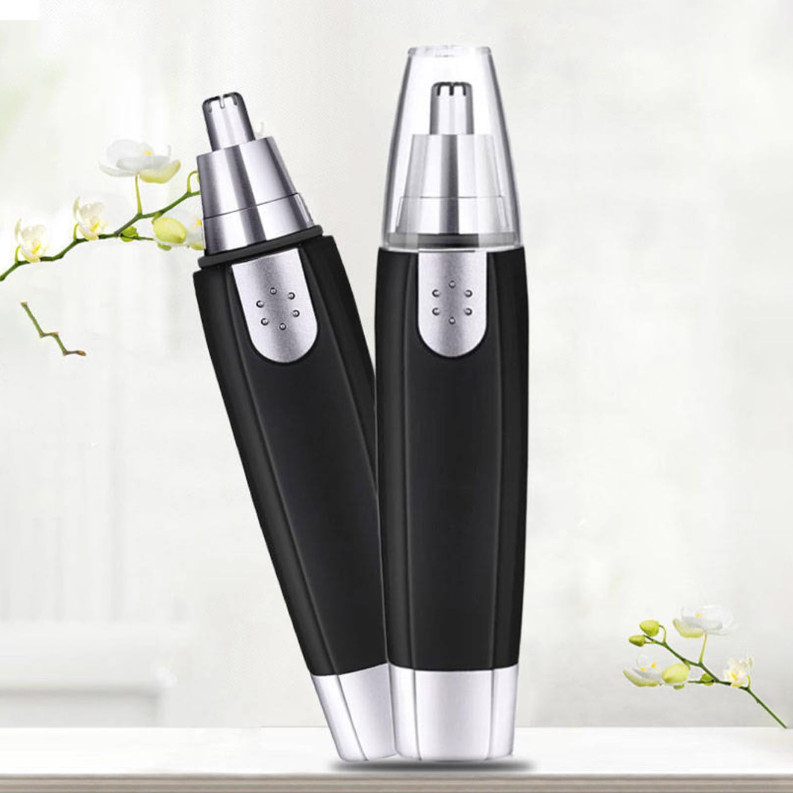 Electric Nose Hair Trimmer Waterproof Nose and Ear Clipper Battery-Powered Rotary Grooming Tool for Men and Women Travel-Friendly