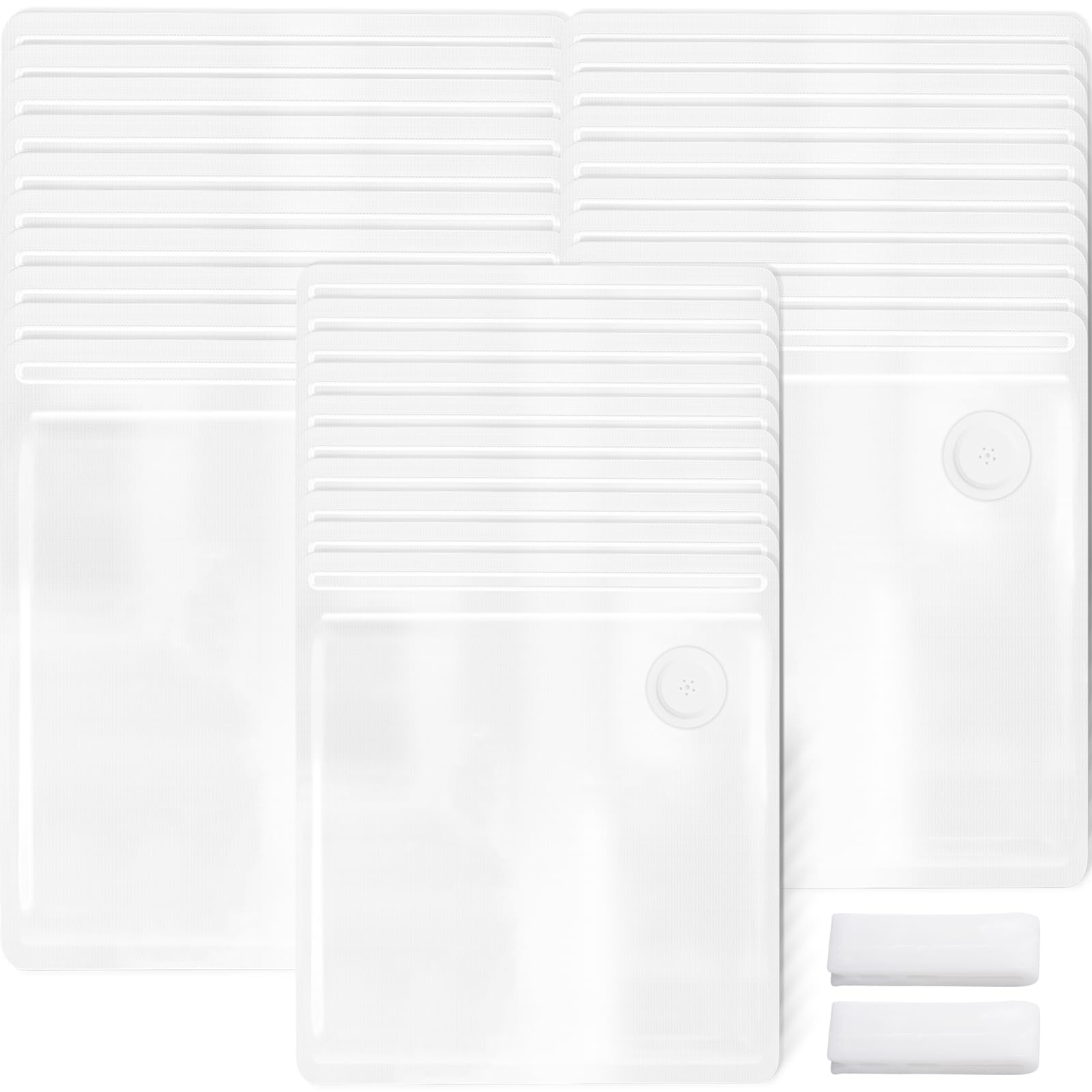 Higfra Sous Vide Bags 30 Pcs &amp; 2 Seal Clips, Upgraded Valve Reusable BPA Free Vacuum Sealer Bags Vacuum Food Storage Bags for Cooking, Food Storage, Microwave Heating