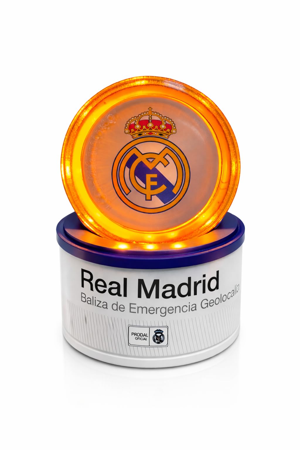 Baliza V16 Homologada | Luz Emergencia Coche V16 DGT 3.0 | Edición Premium Oficial Real Madrid | Datos incluidos hasta 12/2040 | Luz Emergencia LED 360º 1 km | Geolocalización GPS