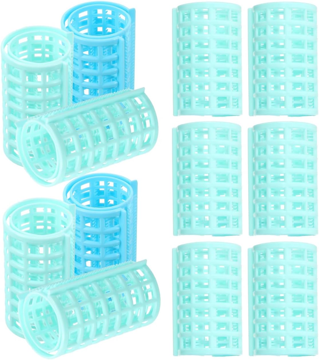 12 Stuks Plastic Haar Rollers Self Grip, Handmatige Haar Krulspelden Rollers Kappers Curlers Rollers Geen Warmte Kappers Gereedschap voor Vrouwen Meisjes (Verschillende Kleur)