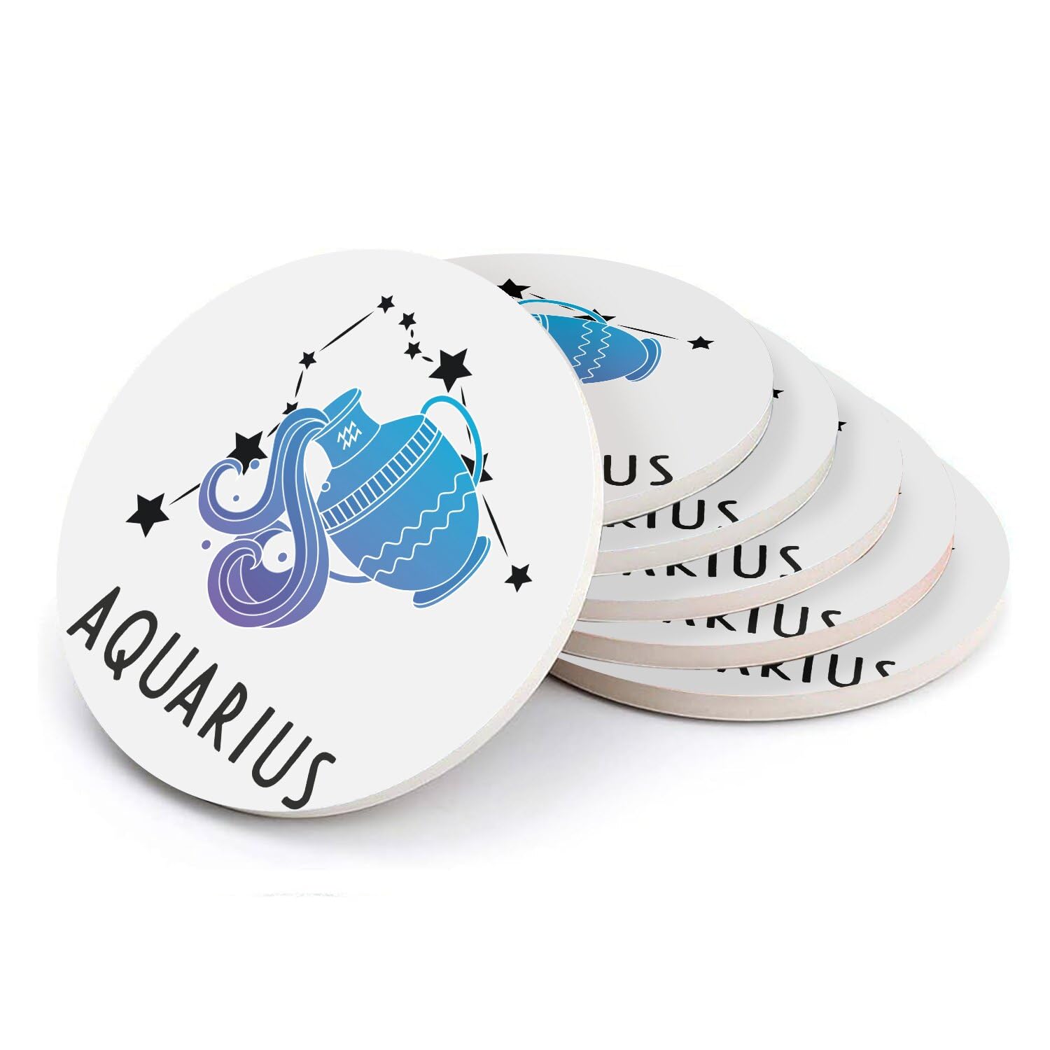 Sous-verre céramique astrologie Verseau, une idée cadeau idéale pour passionnés d'horoscope