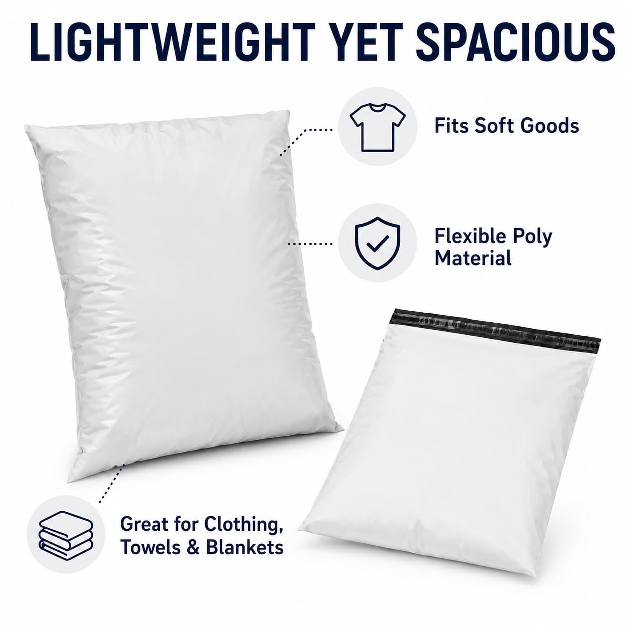 23,5 x 30 Jumbo Poly sobres sobres bolsas con cierre de color blanco bolsas para envío