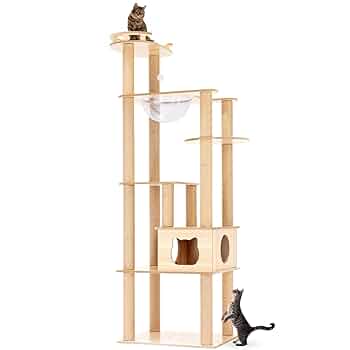 キャットタワー 木製 猫顔 猫窓 宇宙船カプセル 大型猫 据え置き型 Amazon | 猫家族 キャットタワー 木製 高さ約182cm 滑りにくい板