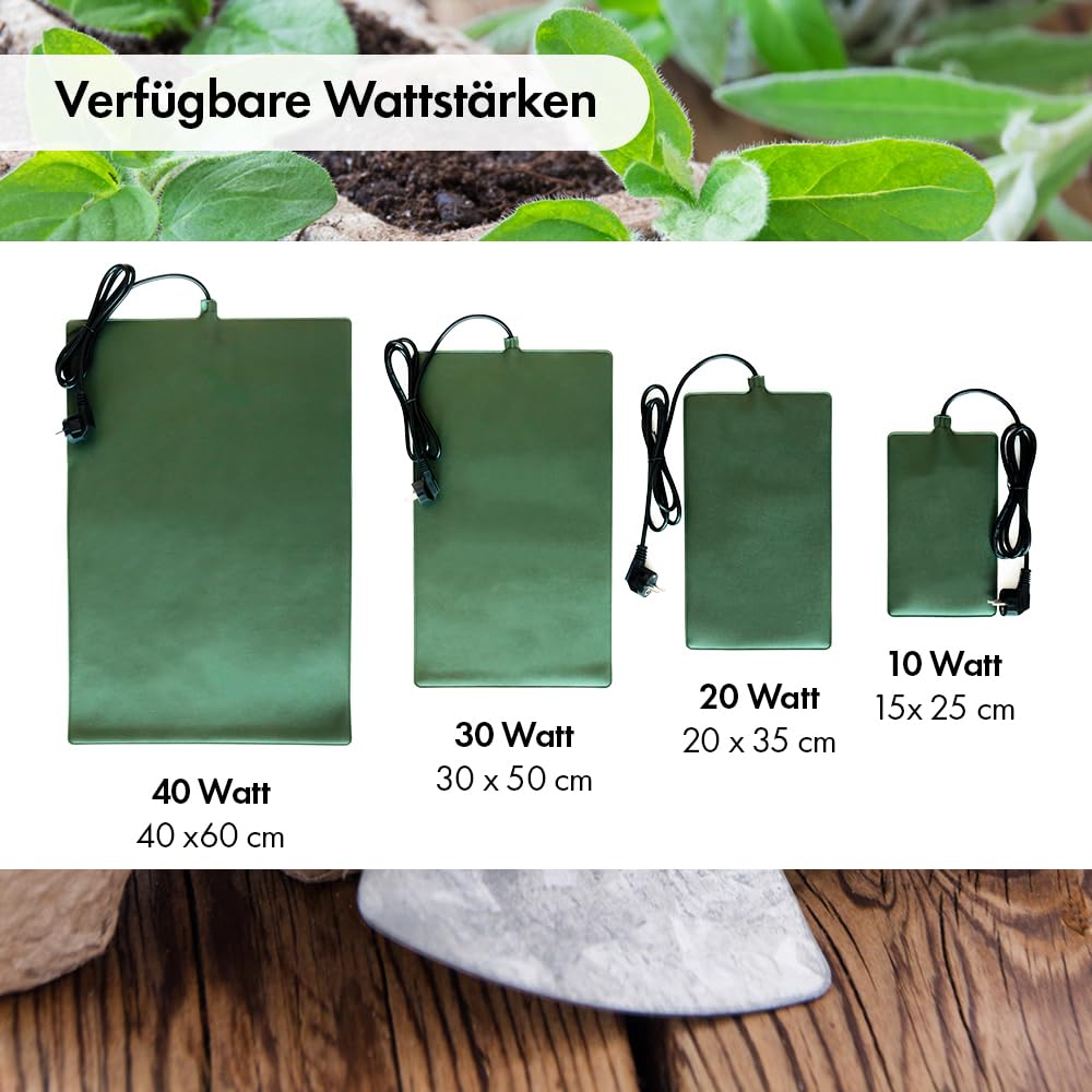 Terra Discount Comfort Heizmatte für Gewächshäuser und zur Cannabis Zucht in 10, 20, 30 & 40 Watt erhältlich - Wärmematte für EIN besseres Pflanzenwachstum (40 Watt - 40x60 cm)