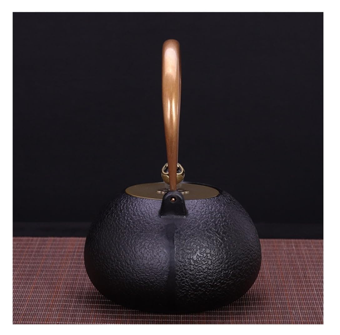 Tetera de hierro fundido, tetera de hierro fundido, tetera japonesa, tetera china de hierro fundido, gran capacidad, 40 oz - 1200 ml, tetera de hierro fundido apta for estufa, tetera de hierro fundido