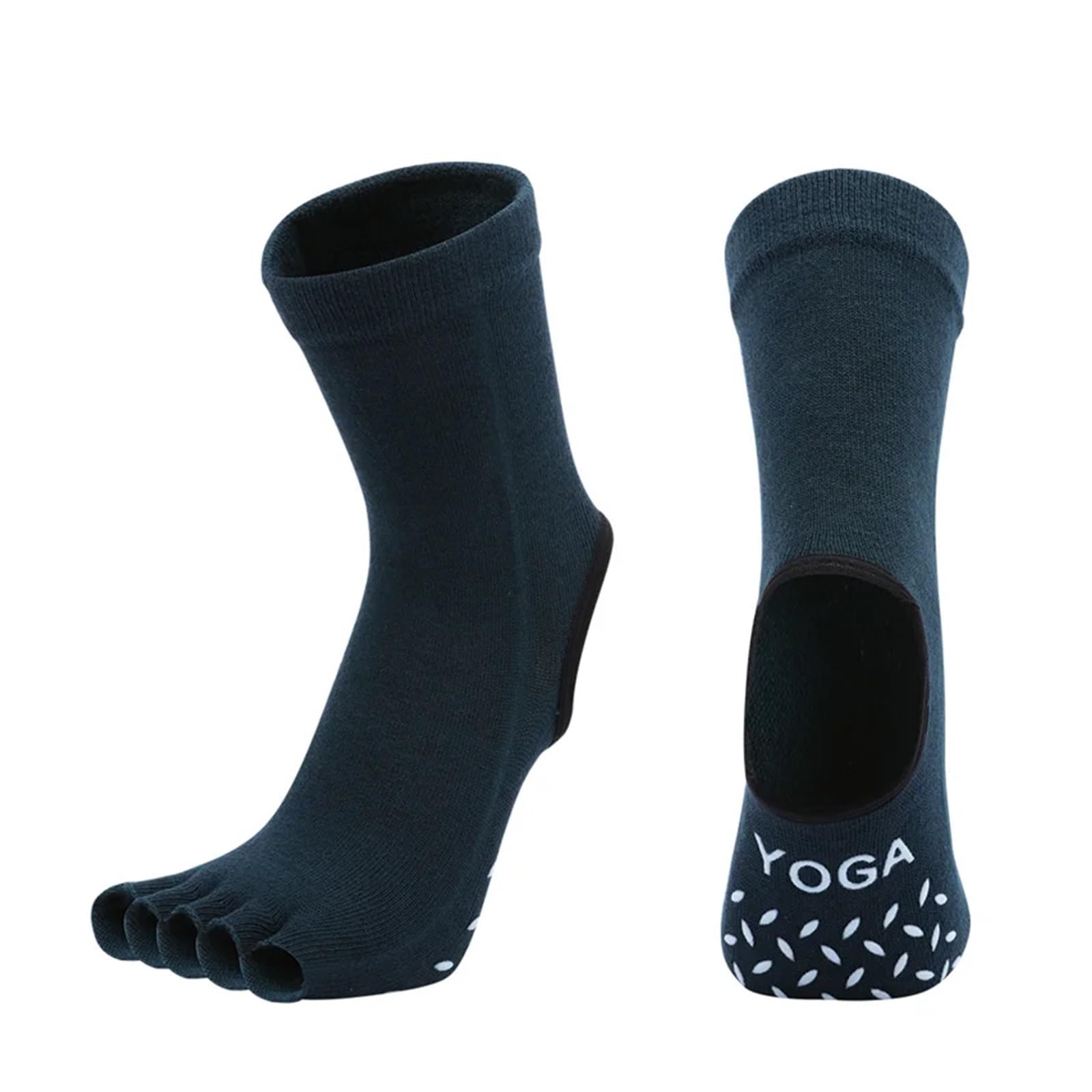 Pilates Socken Rutschfeste Zehenlose Pilates-Socken Mit Fünf Fingern, Baumwolle, Yoga-Socken For Frauen, Fitness, Sport, Tanz, Ballett, Knöchelsocken For Damen